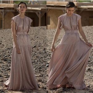 Sabina Musayev Topaz Dress Gown in Blush